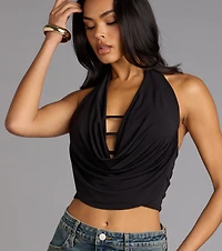 Weekend Crush Cowl Neck Crop Top