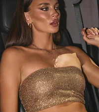 Glow Getter Rhinestone Lace-Up Tube Top