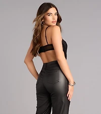 Midnight Muse Beaded Mesh Bra Crop Top