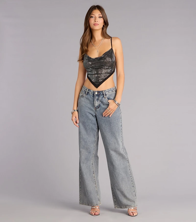 Nightglow Tie-Back Rhinestone Top