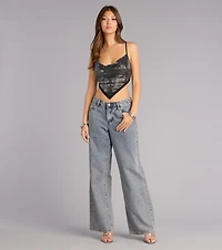 Nightglow Tie-Back Rhinestone Top