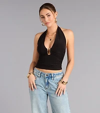 On Repeat Tie Back Halter Top