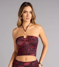 Wild Crush Hoop Halter Crop Top