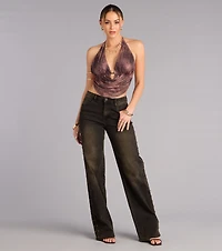 Cool Confidence Animal Print Halter Top