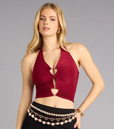 Major Heartbreaker Cutout Halter Top