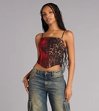 Wild At Heart Floral Leopard Bustier