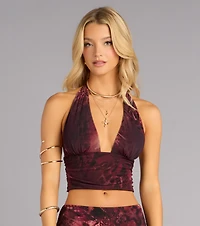 Bold Allure Abstract Animal Print Halter Top