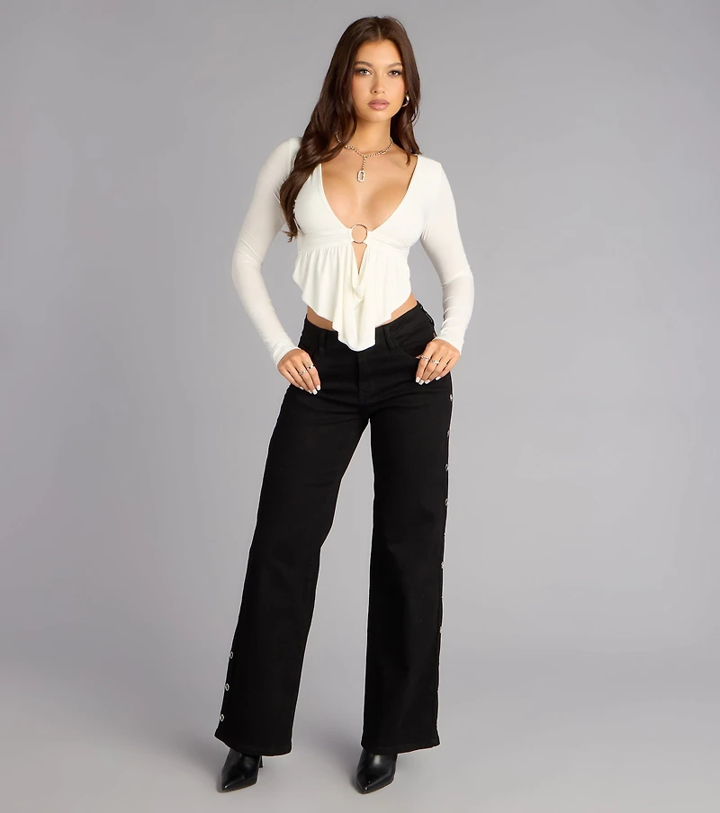 Effortless Intent Hoop Front Crop Top