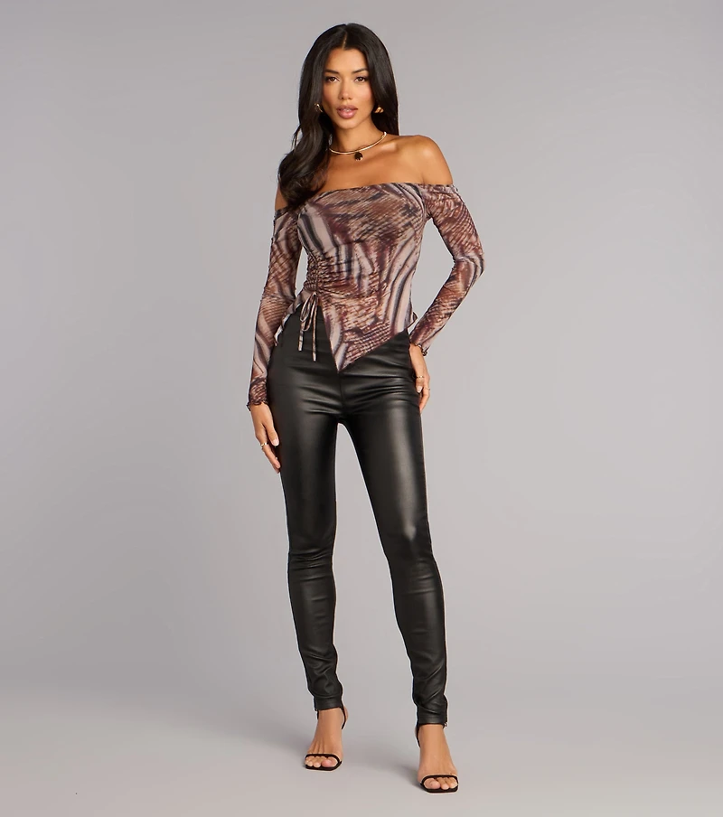 Artful Energy Off-The-Shoulder Crop Top