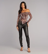 Artful Energy Off-The-Shoulder Crop Top