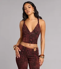 Sleek Moves Snake Print Tank Top