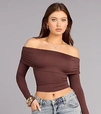 Casually Chic Knit Off-The-Shoulder Top