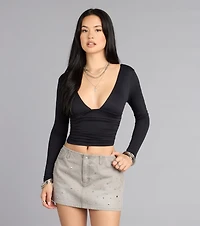 Serve It Up Long Sleeve Crop Top