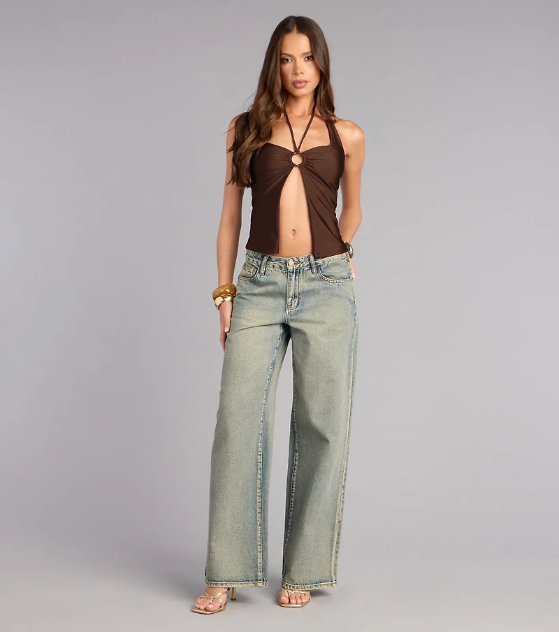 Caught Plans Halter Crop Top
