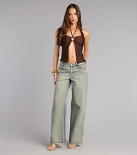 Caught Plans Halter Crop Top