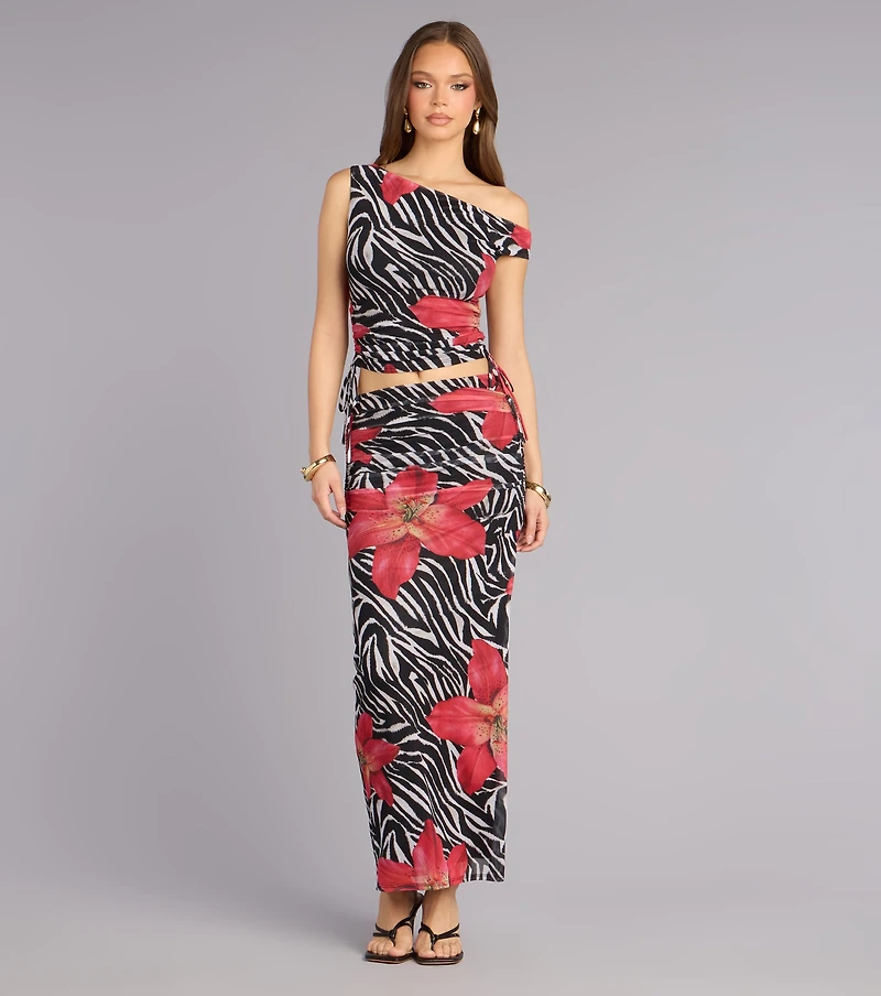 Wild Instinct Zebra Floral Top