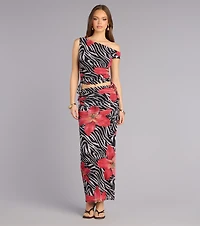 Wild Instinct Zebra Floral Top