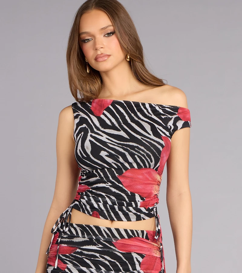 Wild Instinct Zebra Floral Top