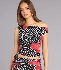 Wild Instinct Zebra Floral Top