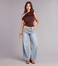 Off Script One-Shoulder Crop Top