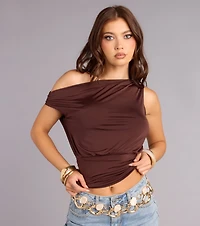 Off Script One-Shoulder Crop Top