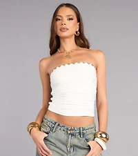 Plans Set Tube Button Crop Top