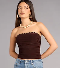 Plans Set Tube Button Crop Top