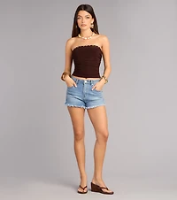 Plans Set Tube Button Crop Top