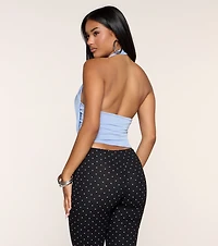Take The Plunge Sleeveless Halter Crop Top