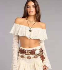 Boho Nights Lace Crop Top
