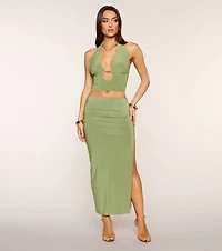 Sunkissed Confidence Plunge Halter Top