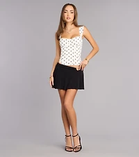 Cutie Charm Polka Dot Mesh Bustier Top