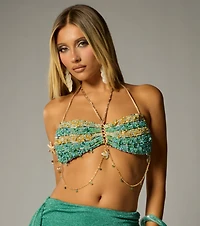 Beach Club Darling Beaded Bra Top