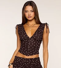 Daring Polka Dot Mesh Tank Top