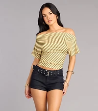 Off-The-Shoulder Stripe Moment Top