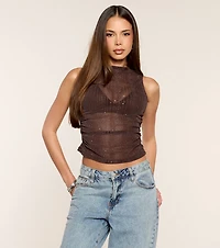 Hint Of Sparkle Sheer Knit Tank Top