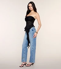Ruffle Rumor Lace Tube Top