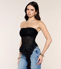 Ruffle Rumor Lace Tube Top