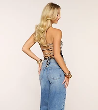 Blur The Lines Lace-Up Bodysuit