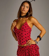 Lucky Ladybug Polka Dot Bustier Top