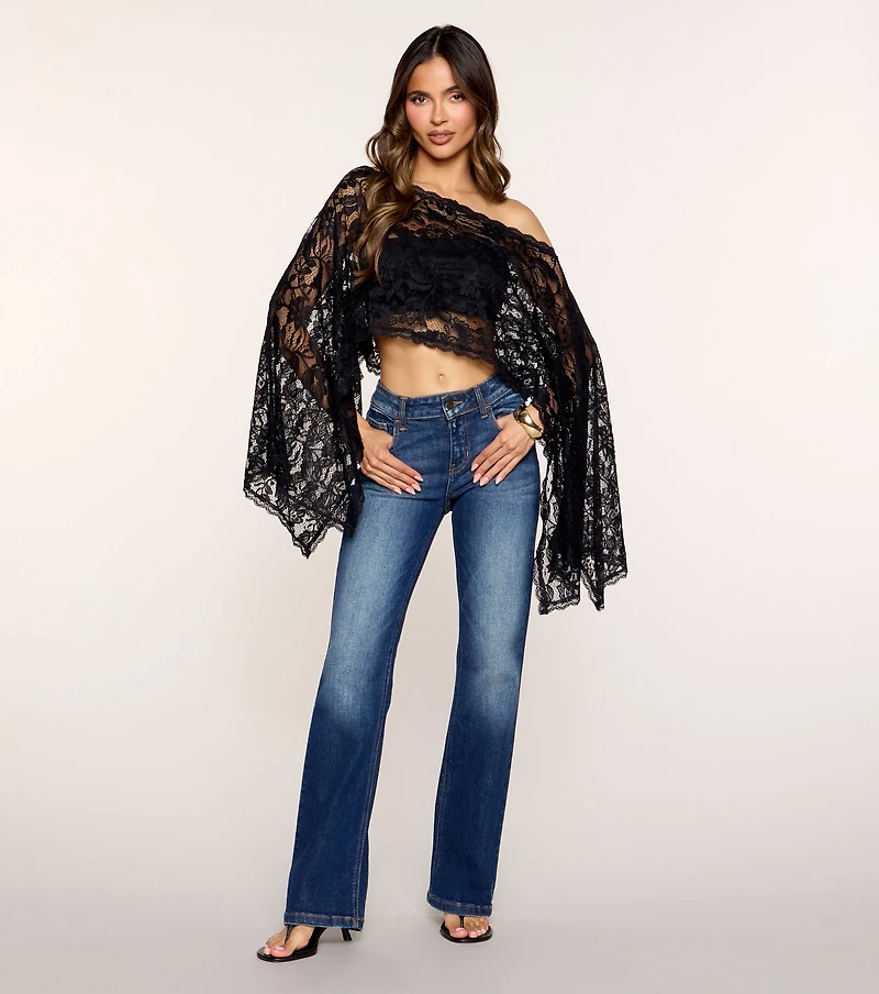 Soft Romance Floral Lace Poncho Top