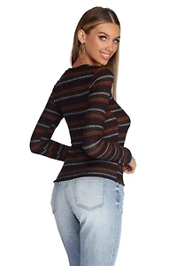 Chill Vibes & Stripes Knit Top