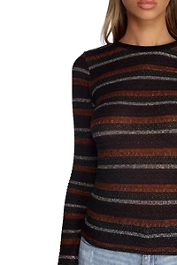 Chill Vibes & Stripes Knit Top