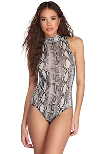 Sassy Sleeveless Snake Bodysuit