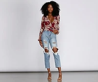 Nothing But Love Mesh Floral Surplice
