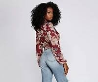 Nothing But Love Mesh Floral Surplice