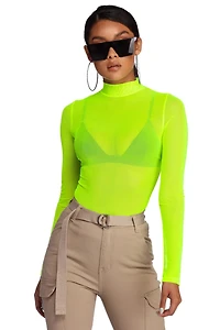 Level Up Neon Mesh Top