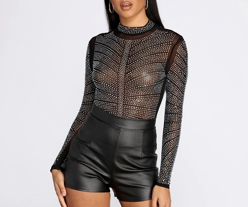 On The Hunt Heat Stone Sheer Bodysuit