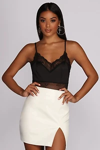 Game, Match, Inset Lace Bodysuit