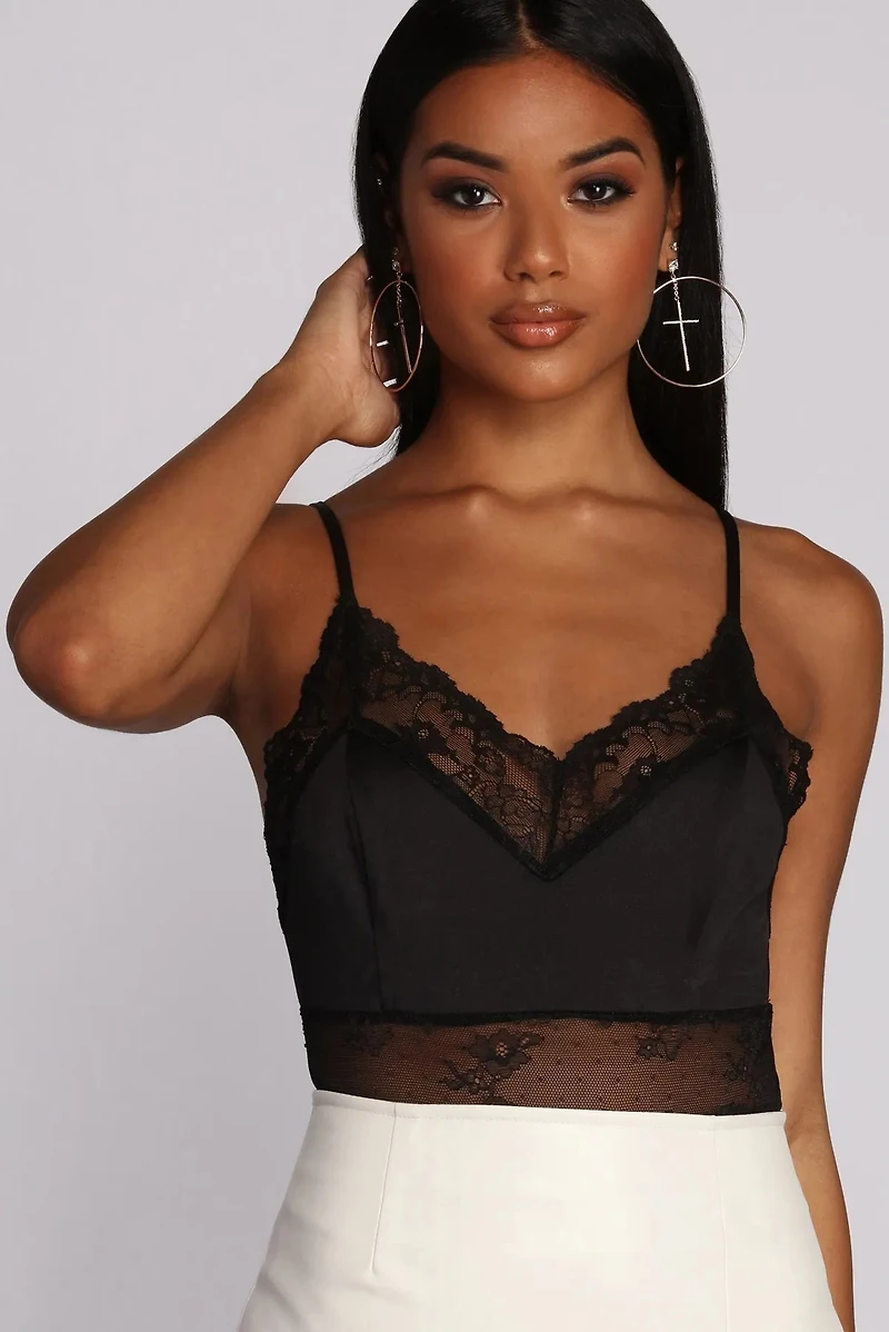 Game, Match, Inset Lace Bodysuit